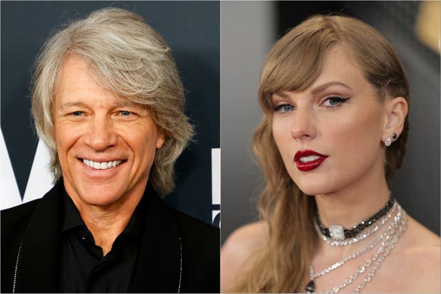 <p>Jon Bon Jovi (left) and Taylor Swift</p>