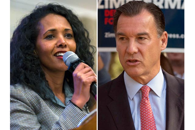 <p>Republican Mazi Pilip, left, and former U.S. Rep. Tom Suozzi, a Democrat, are running to replace George Santos in New York’s 3rd Congressional district</p>