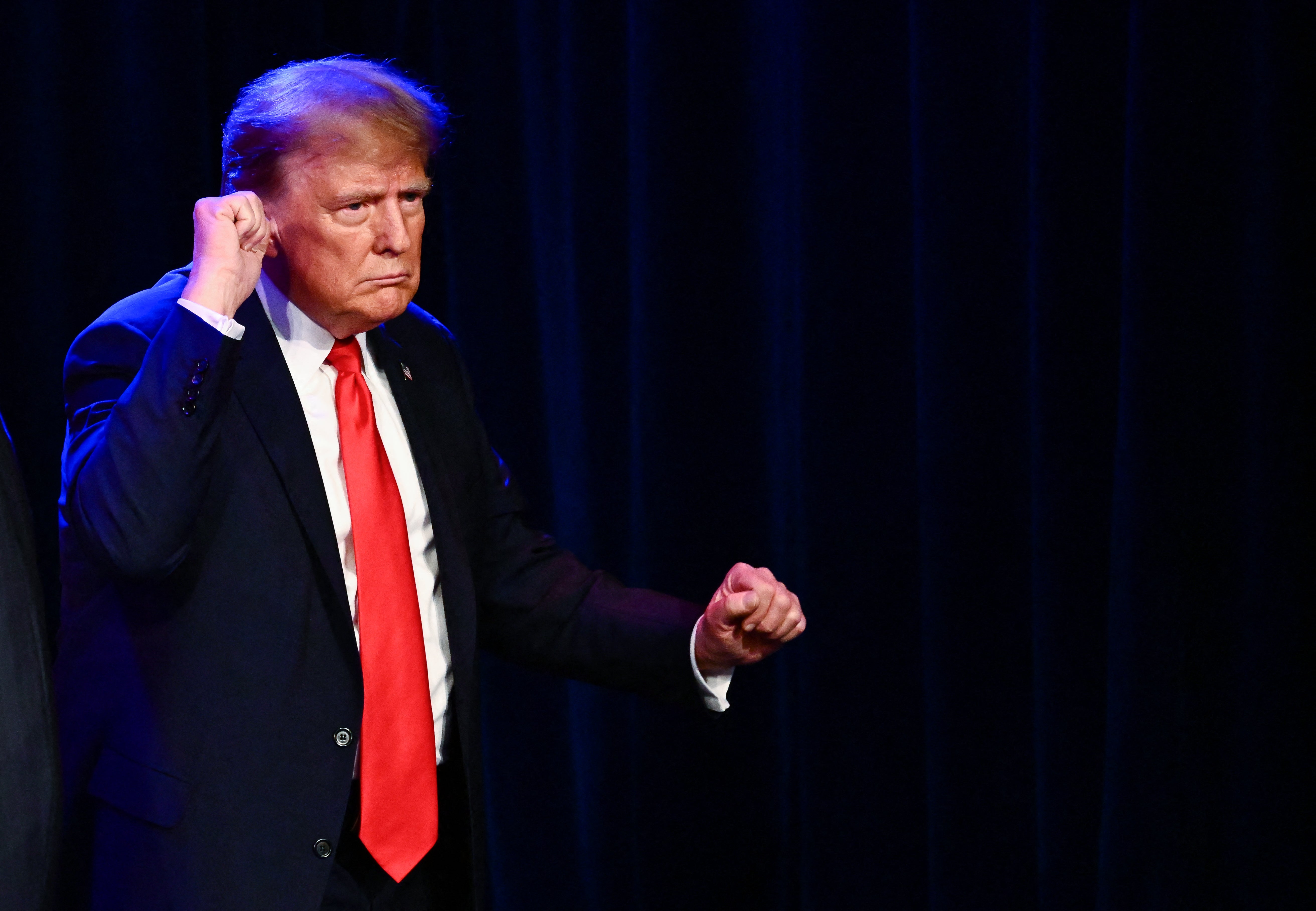 Donald Trump appears in front of supporters in Nevada on 8 February.