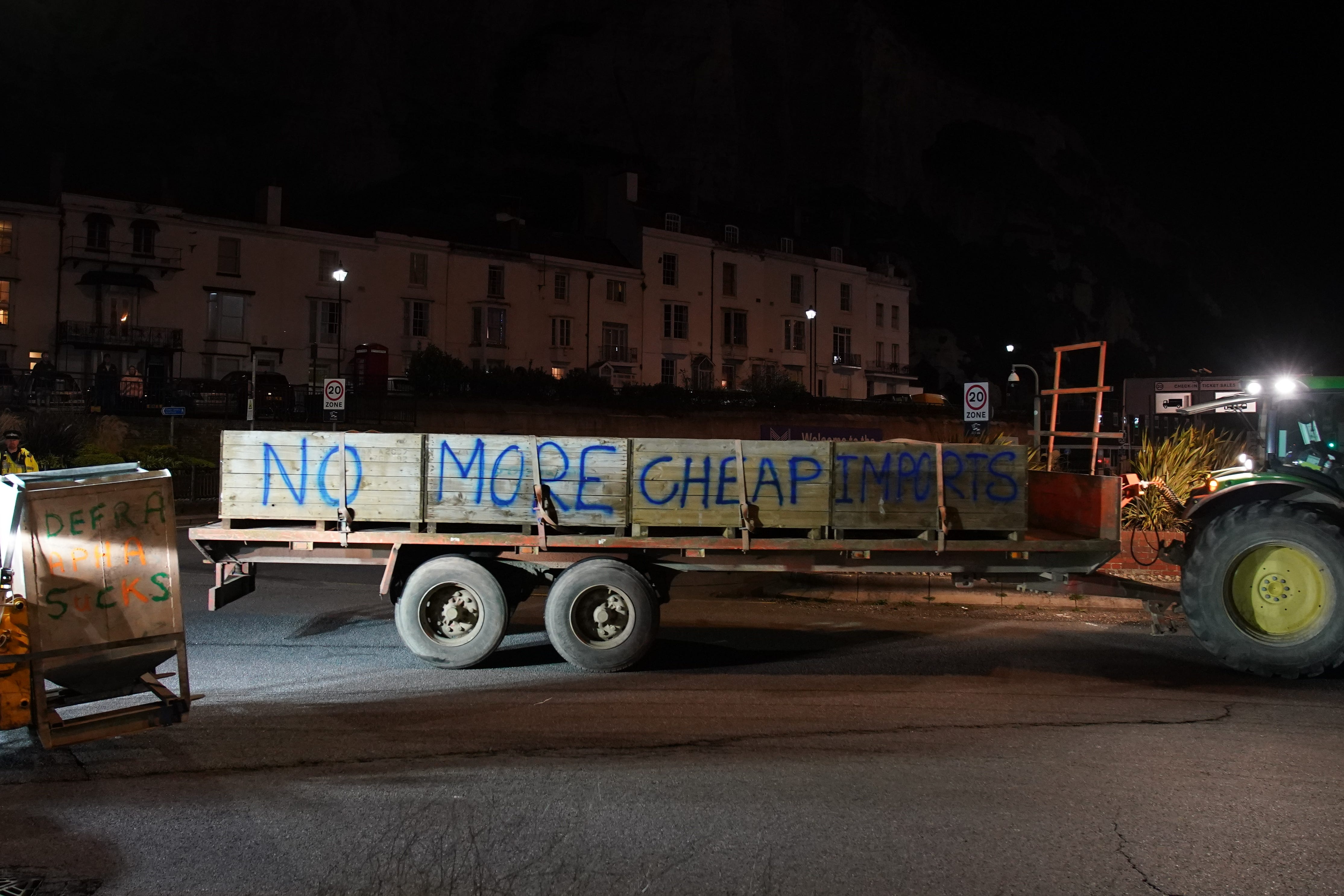 Farmers slowed traffic around the Port of Dover (Gareth Fuller/PA)