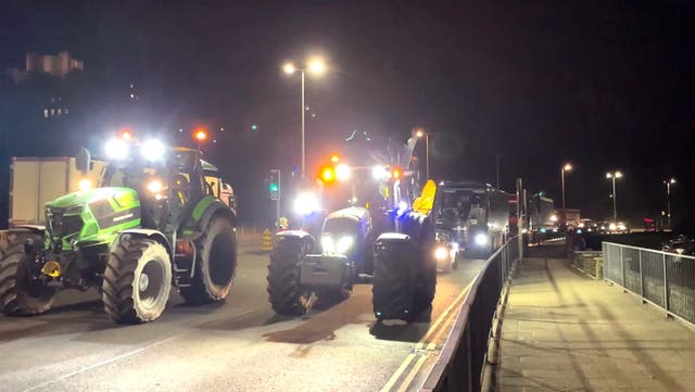 <p>Watch: Farmers blockade Port of Dover in protest over cheap imports .</p>