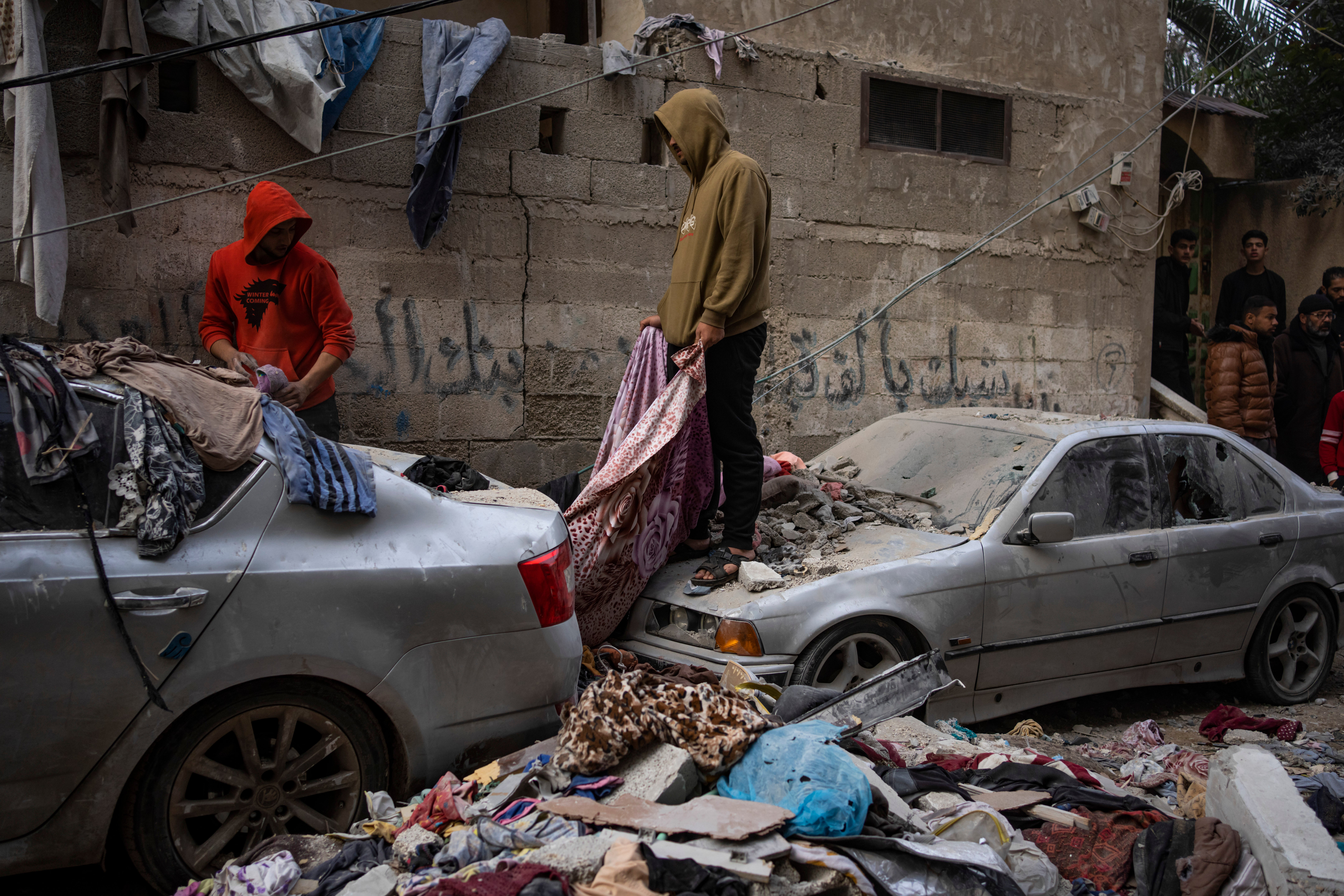 A street in Rafah on Saturday after an Israeli airstrike