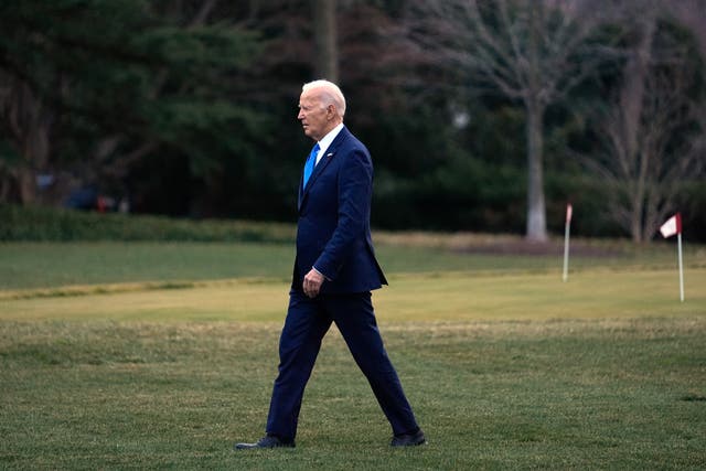 <p>President Joe Biden on the White House lawn </p>