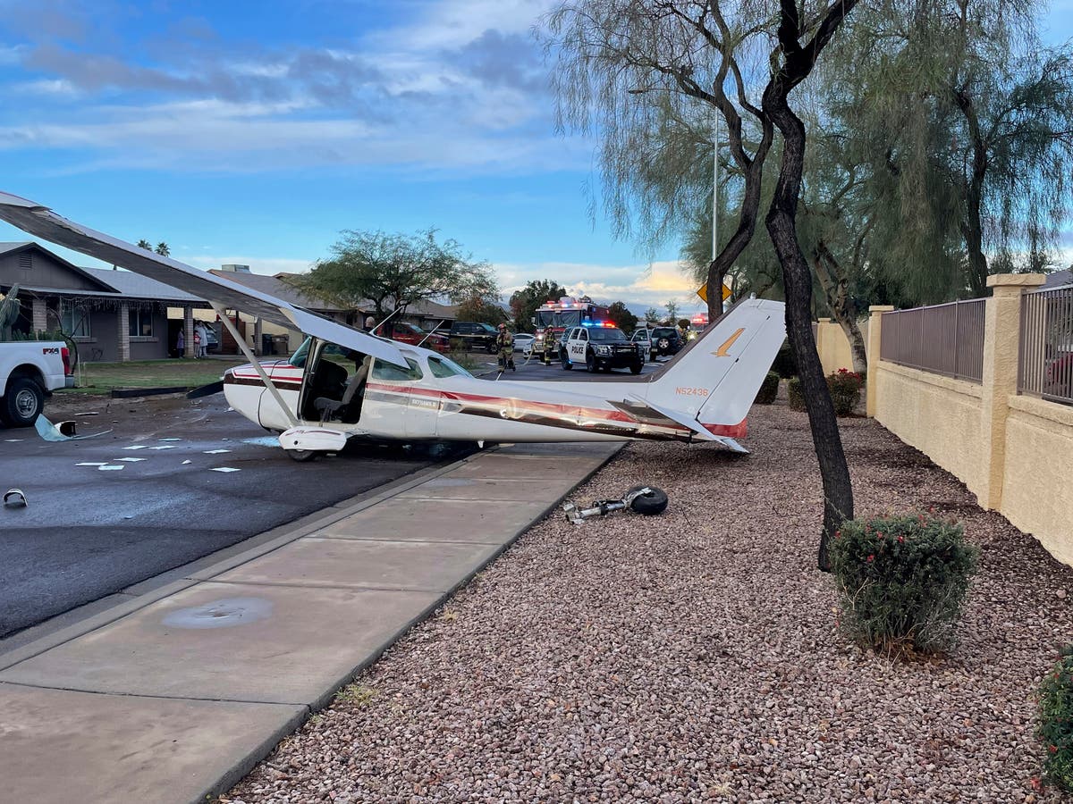 No one hurt when small plane makes crash landing on residential street in suburban Phoenix No one hurt when small plane makes crash landing on residential street in suburban Phoenix
