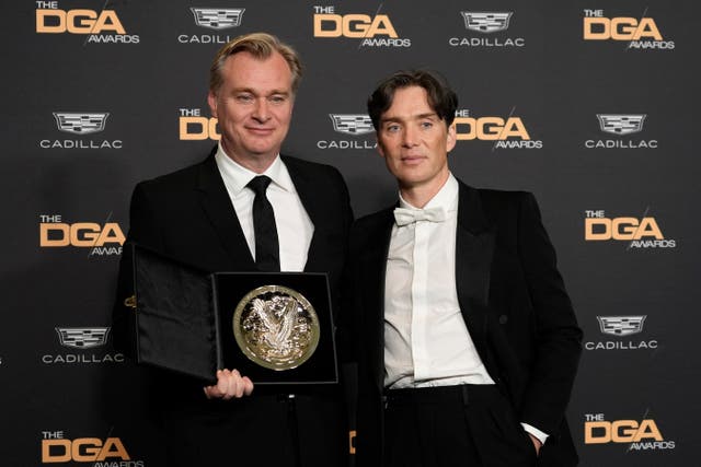 Oppenheimer director Christopher Nolan received the prestigious outstanding directorial achievement in theatrical feature film prize at the Directors Guild of America Awards (Chris Pizzello/AP)