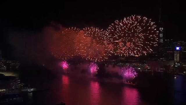 <p>Hong Kong celebrates Chinese New Year with dazzling firework display over Victoria Harbour.</p>