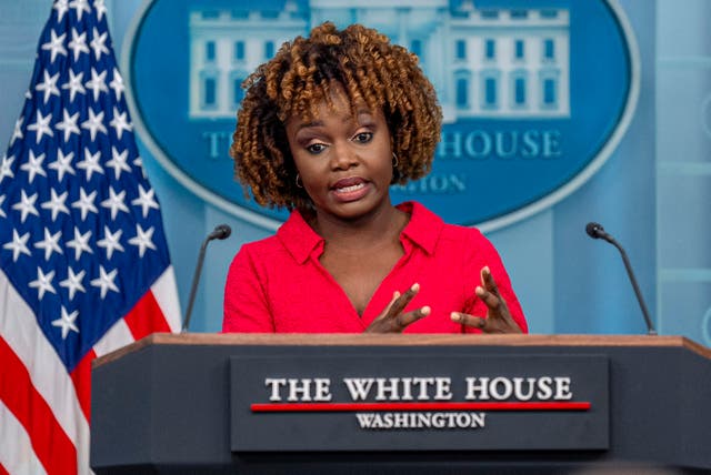 <p>Karine Jean-Pierre told reporters that President Joe Biden’s foreign aid memo does not introduce any new standards</p>
