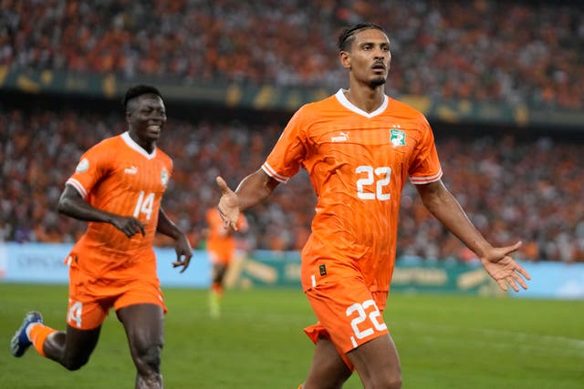 Sebastien Haller scored the winner to lift hosts Ivory Coast to their third AFCON title (Themba Hadebe/AP)