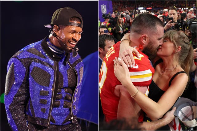 <p>Usher headlined the Super Bowl halftime show, while Taylor Swift had all eyes on her during the big game as she cheered on boyfriend Travis Kelce</p>