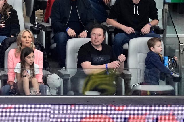 <p>Elon Musk watches action during the first half of the NFL Super Bowl 58 football game between the San Francisco 49ers and the Kansas City Chiefs on Sunday, 11 February 2024</p>