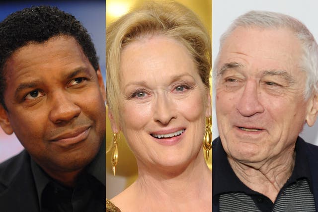 <p>Denzel Washington, Meryl Streep and Robert De Niro are among the actors to have scooped up multiple Academy Awards</p>