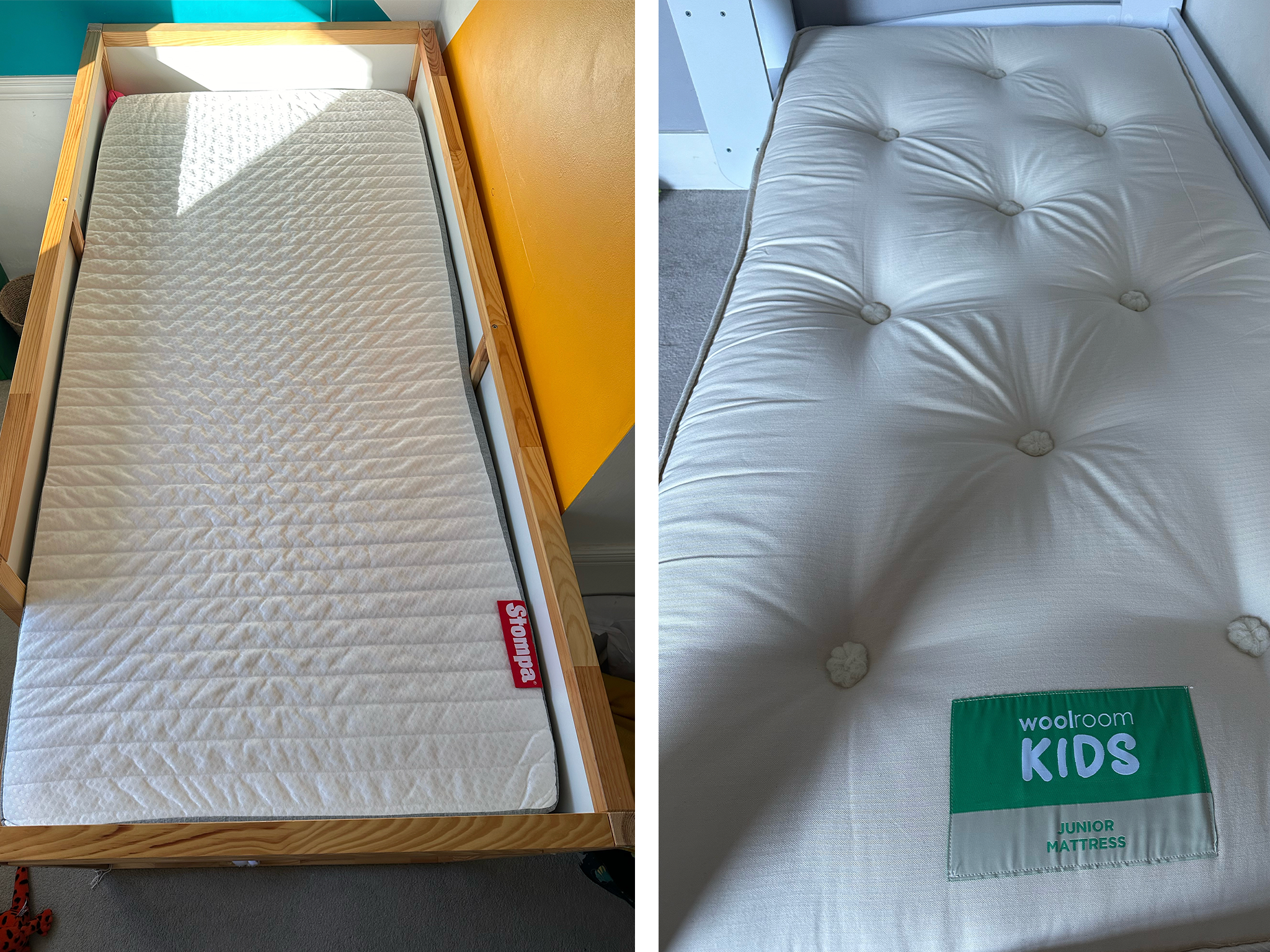 Two of the best mattresses for children that we tried and tested