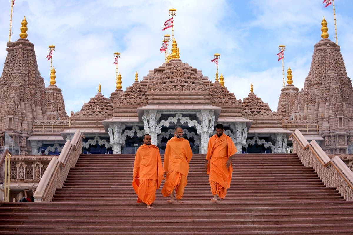 First stone-built Hindu temple in the Middle East rises in the UAE ahead of Modi's latest visit