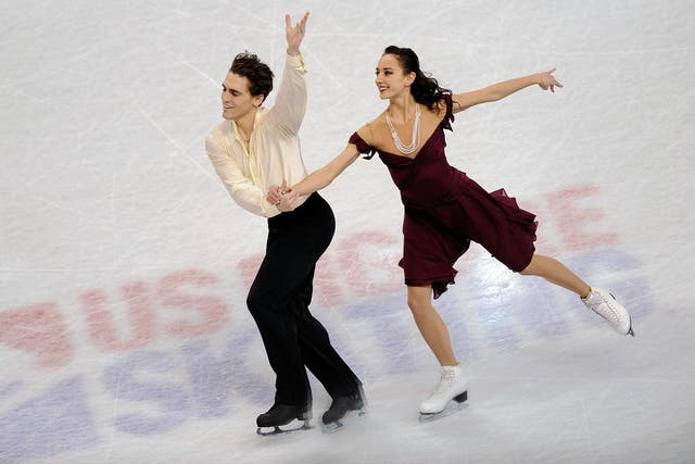 <p>Anastasia Olson, who has been seriously hurt, and Ian Lorello in competition in 2015 </p>