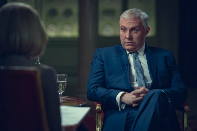 <p>Rufus Sewell as Prince Andrew in the Netflix drama about his explosive interview</p>