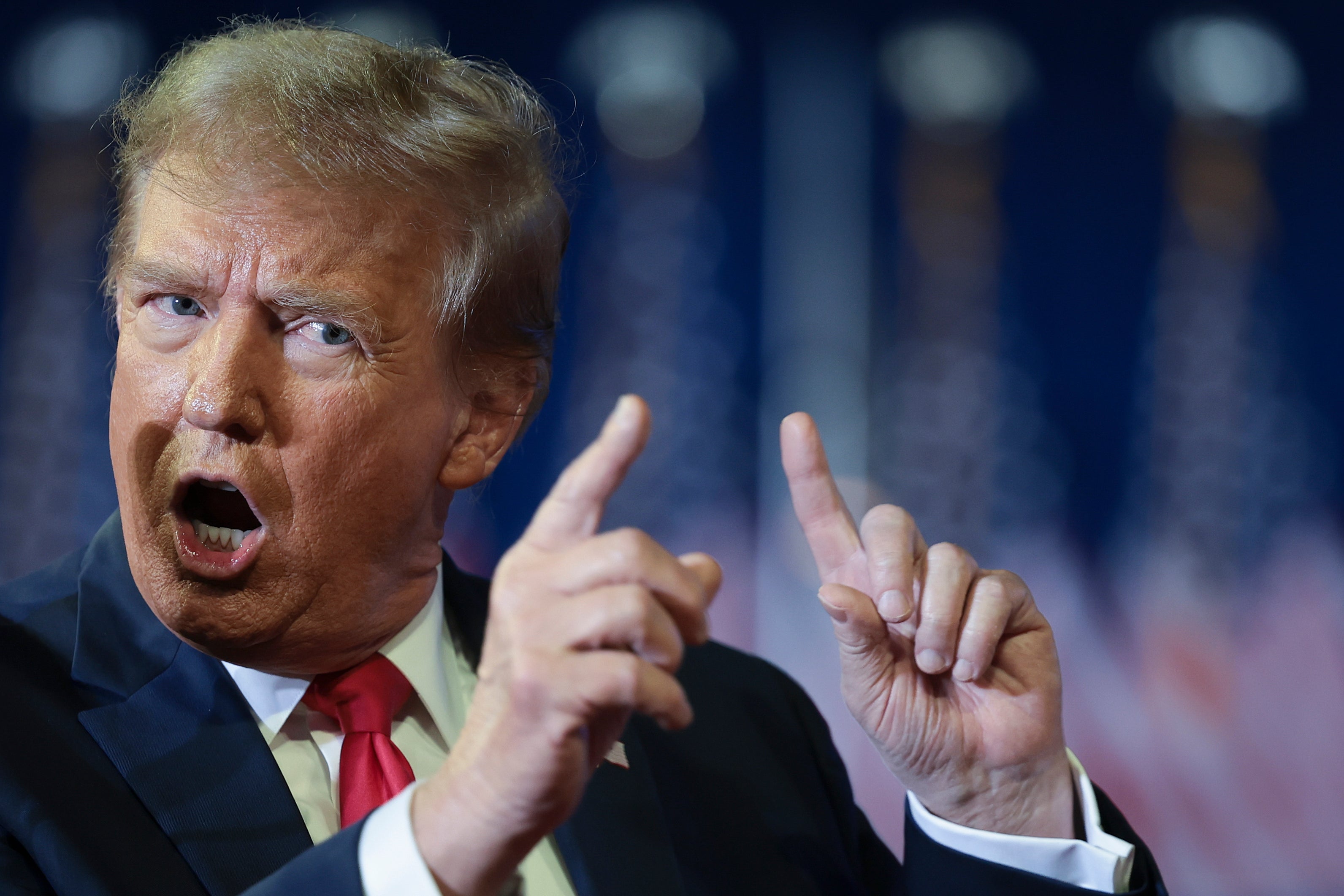 Donald Trump speaks to supporters in South Carolina on 10 February