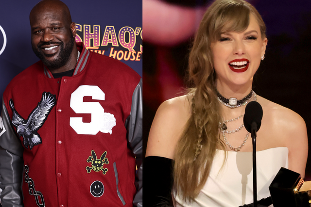 <p>One of Shaquille O’Neal’s goals was to shake hands with Taylor Swift</p>