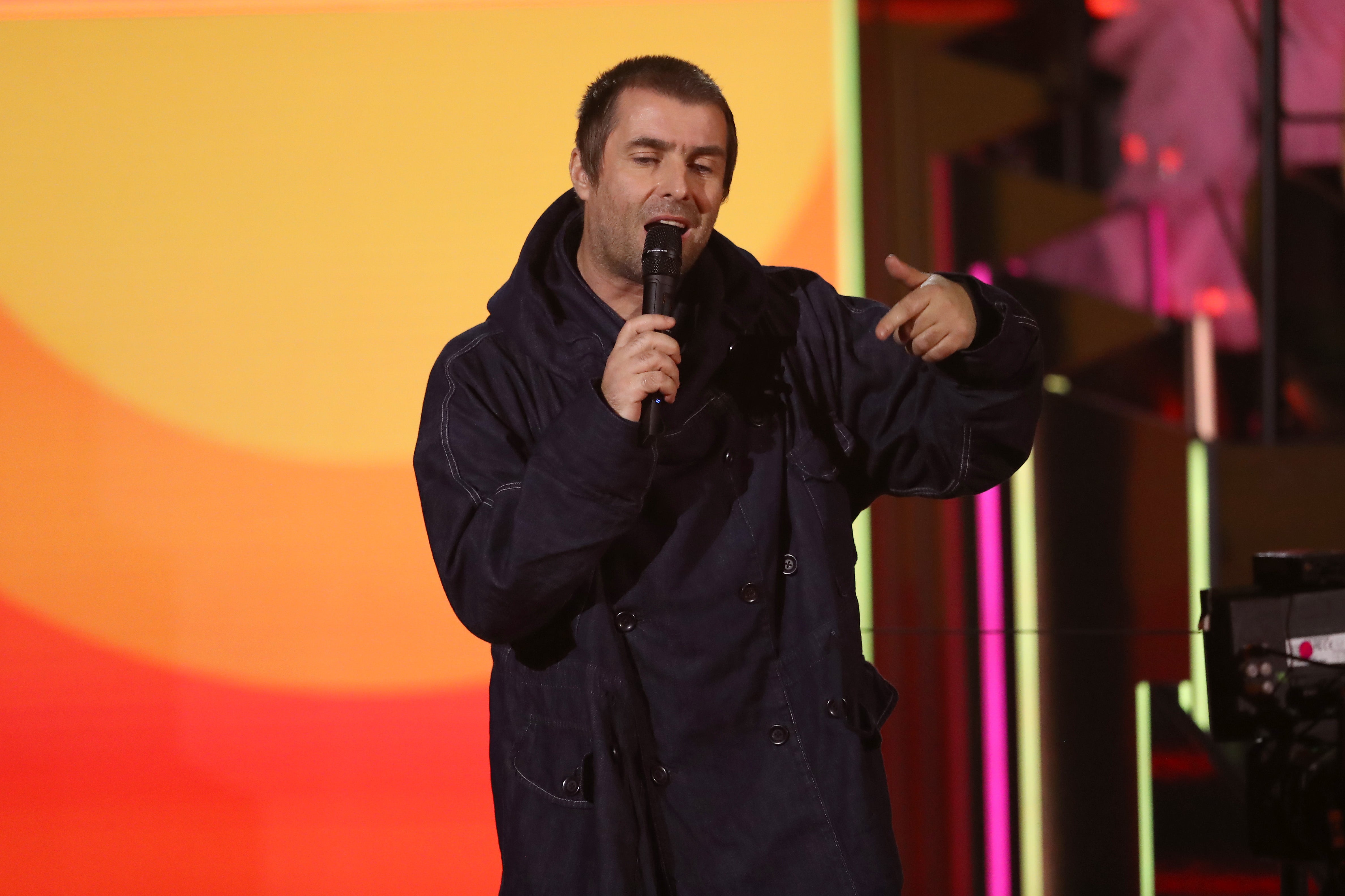 Liam Gallagher seemed unbothered by the weather forecast