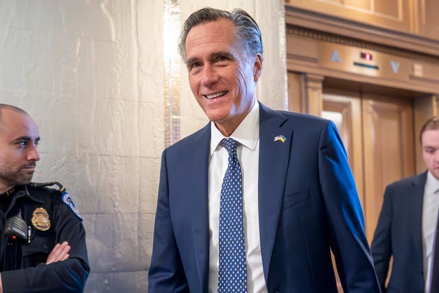 <p>Sen. Mitt Romney, R-Utah, told reporters that seeing his colleagues swarm Donald Trump’s hush money trial was ‘demeaning’ and ‘embarassing’ </p>