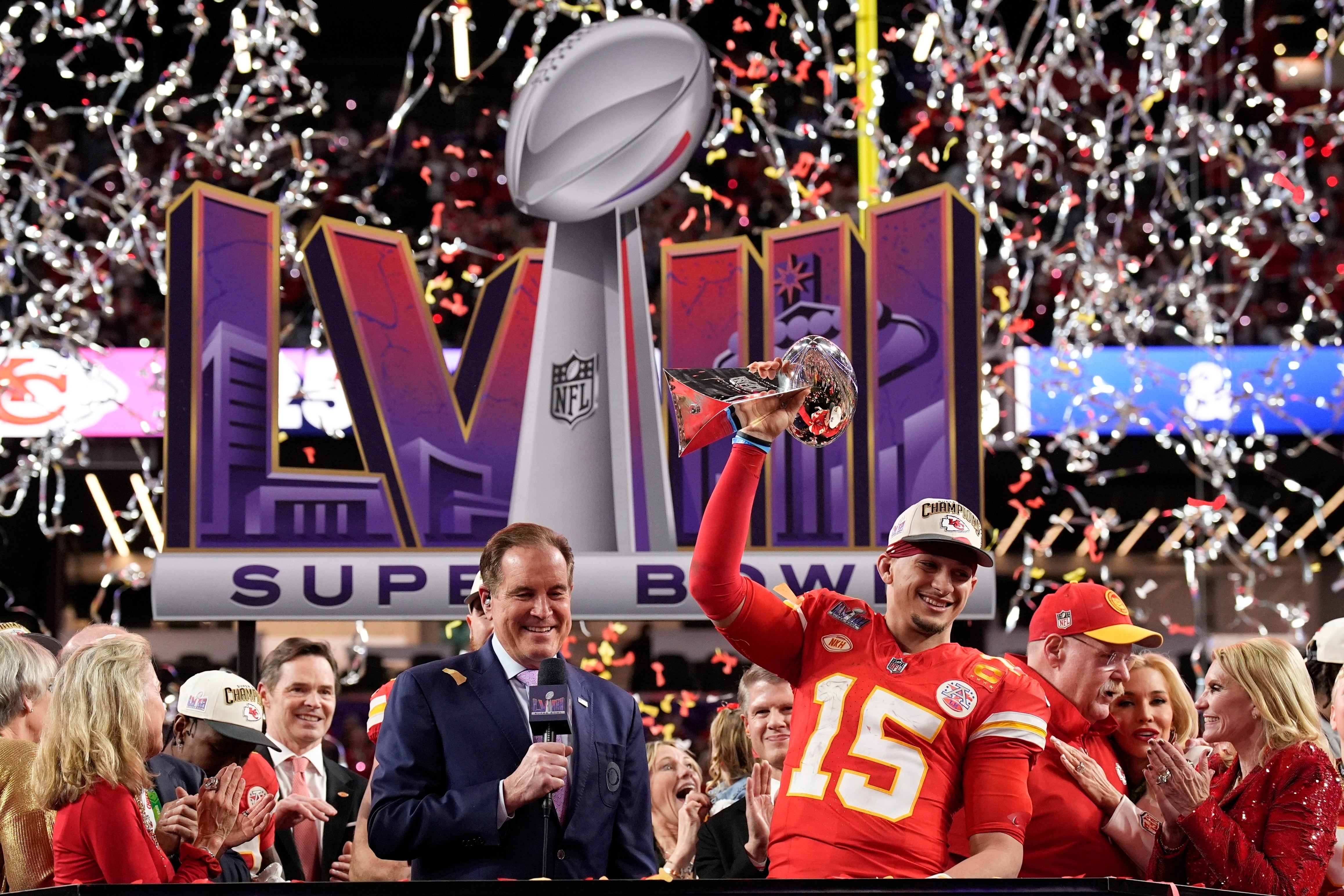 <p>Patrick Mahomes has steered the Chiefs to back-to-back Super Bowl victories </p>