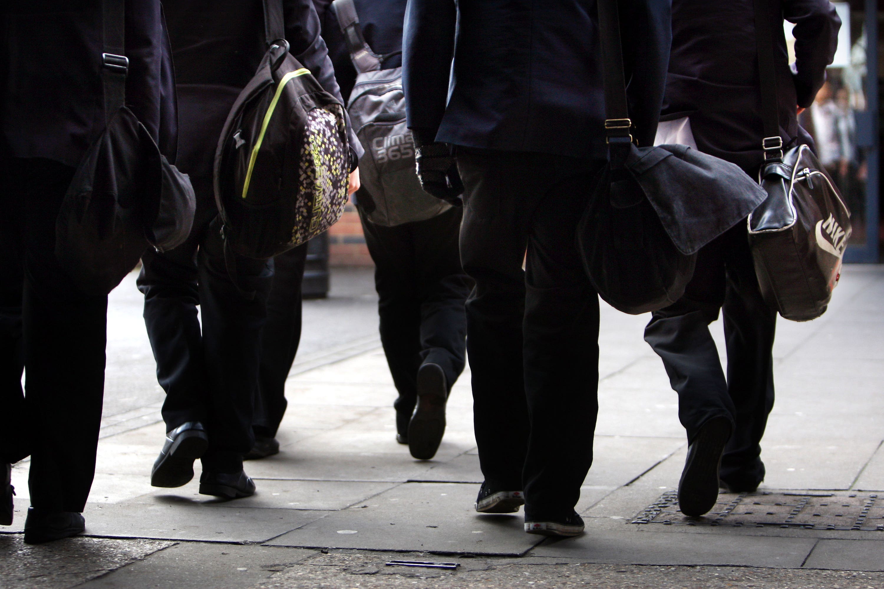 A generic image on schoolchildren walking to class