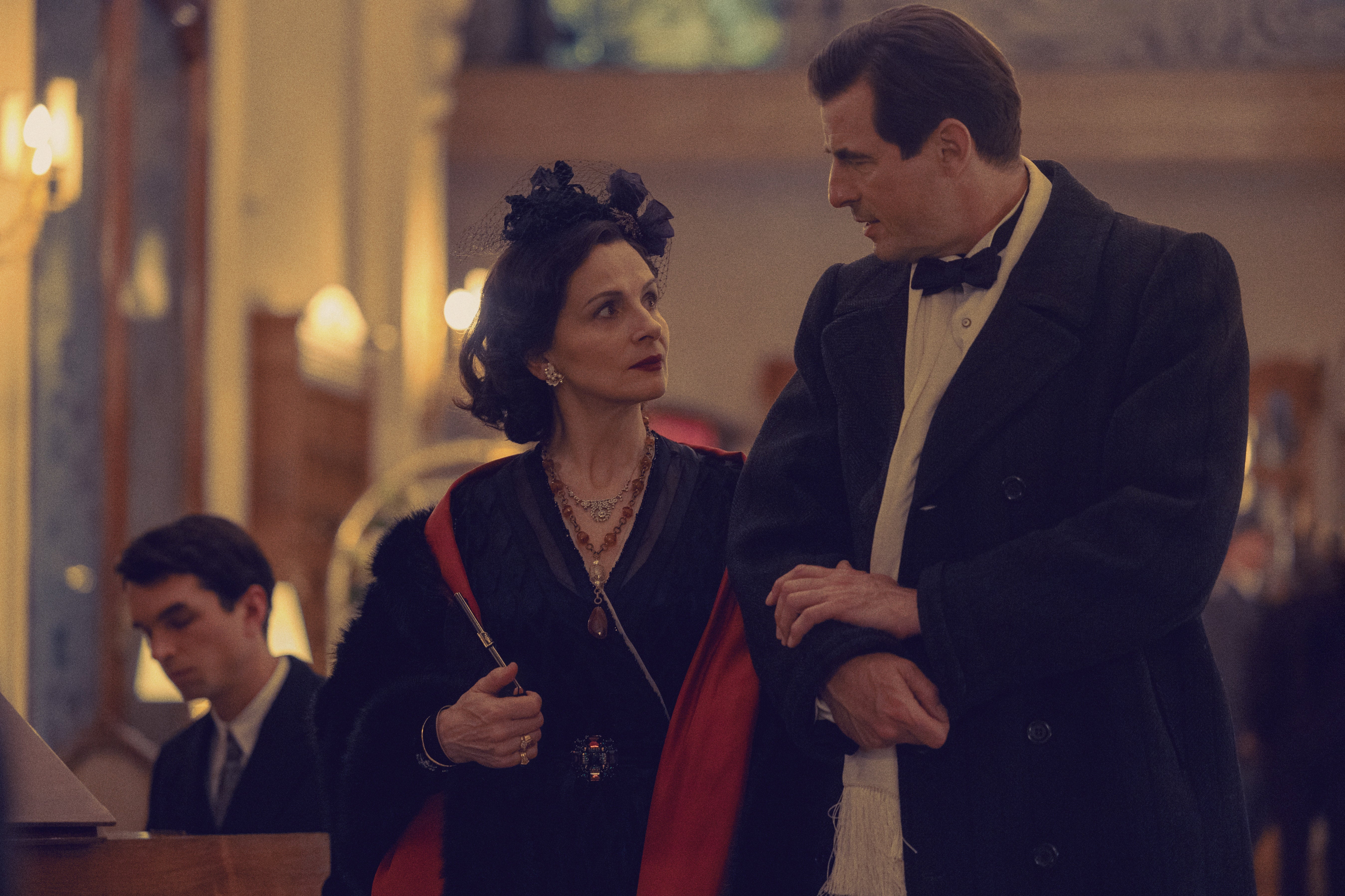 Juliette Binoche and Claes Bang as Coco Chanel and Baron Hans von Dincklage in ‘The New Look’