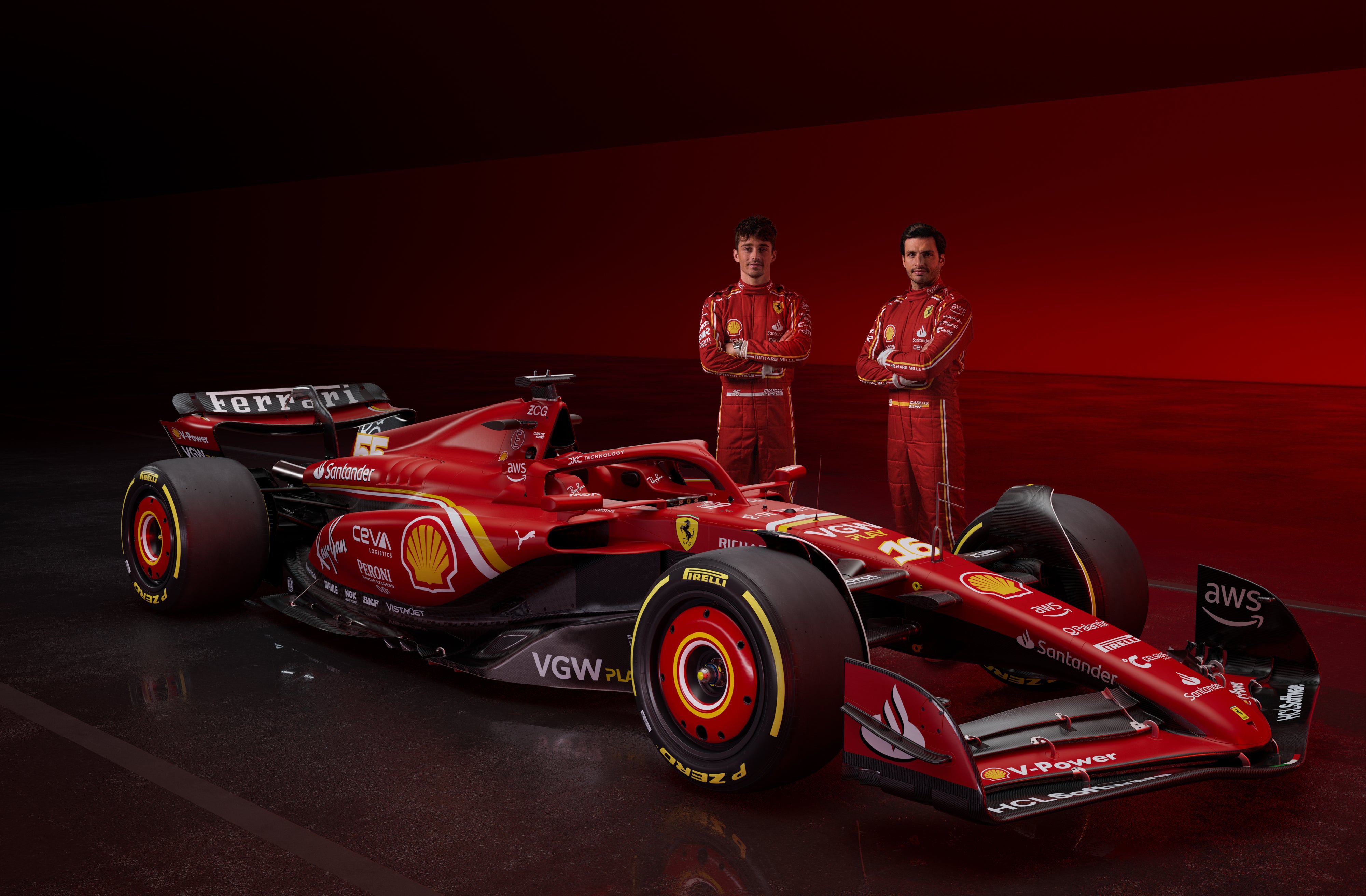 Charles Leclerc and Carlos Sainz with the new SF-24