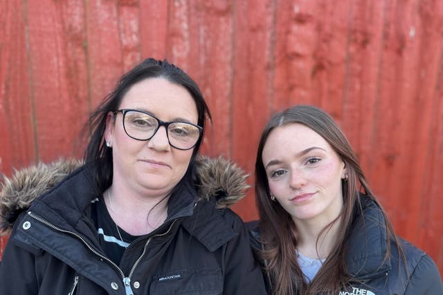 Post Office clerk Jacqueline Falcon (left), whose fraud conviction has been overturned by the Court of Appeal in the light of the Horizon system debacle, pictured with her 17-year-old daughter Summer, near their home in Hadston, Northumberland (Tom Wilkinson/PA)