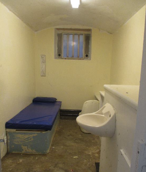 A cell in the segregation unit at Bedford prison