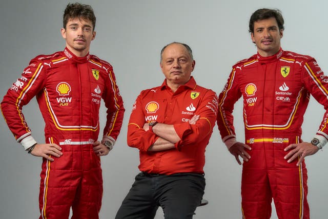 Carlos Sainz (right) admitted being replaced by Lewis Hamilton came as a surprise (Scuderia Ferrari/PA)