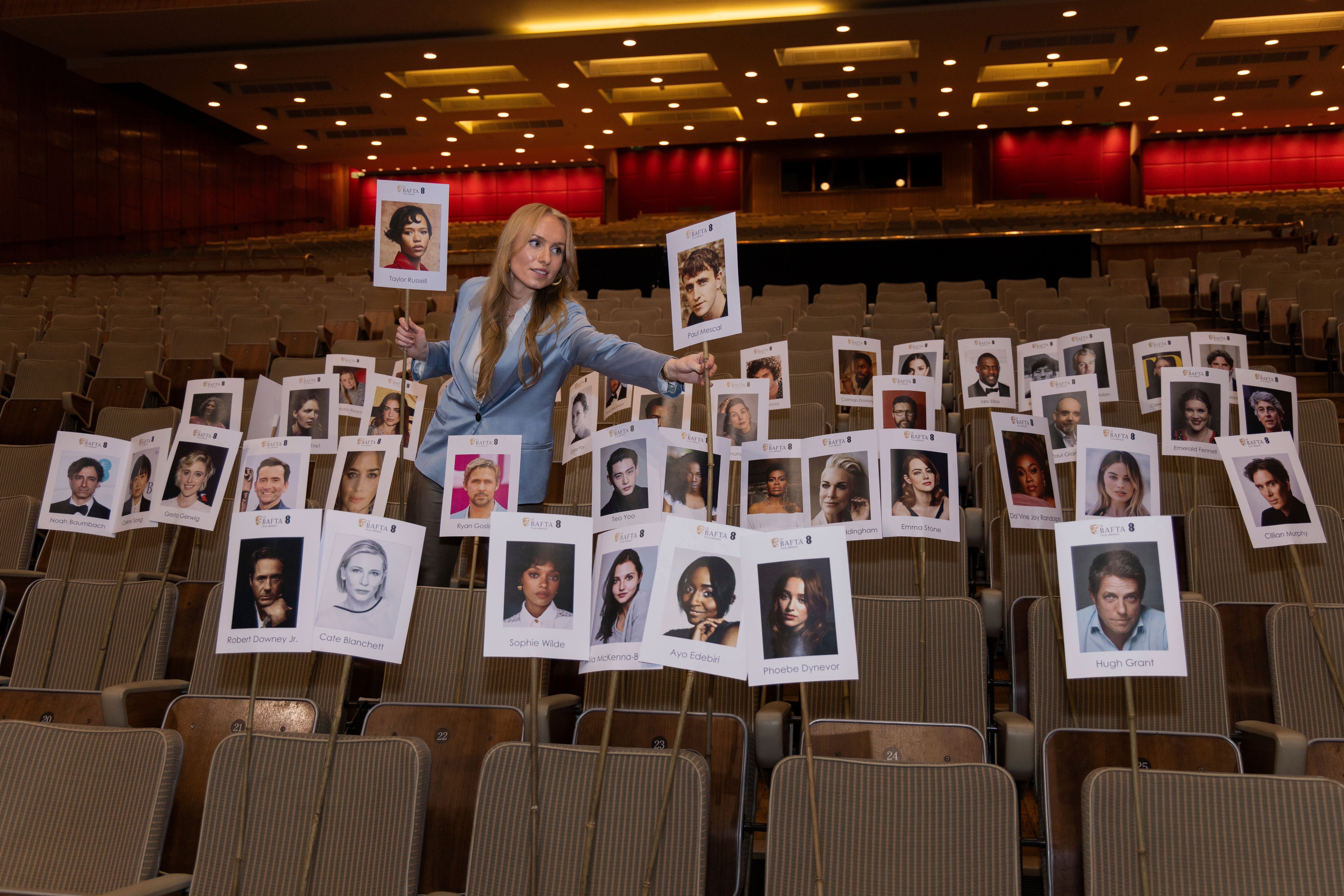 Britain Bafta Heads on Sticks Photo Call
