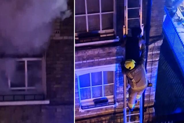 <p>Man rescued from burning flat after e-bike catches fire.</p>