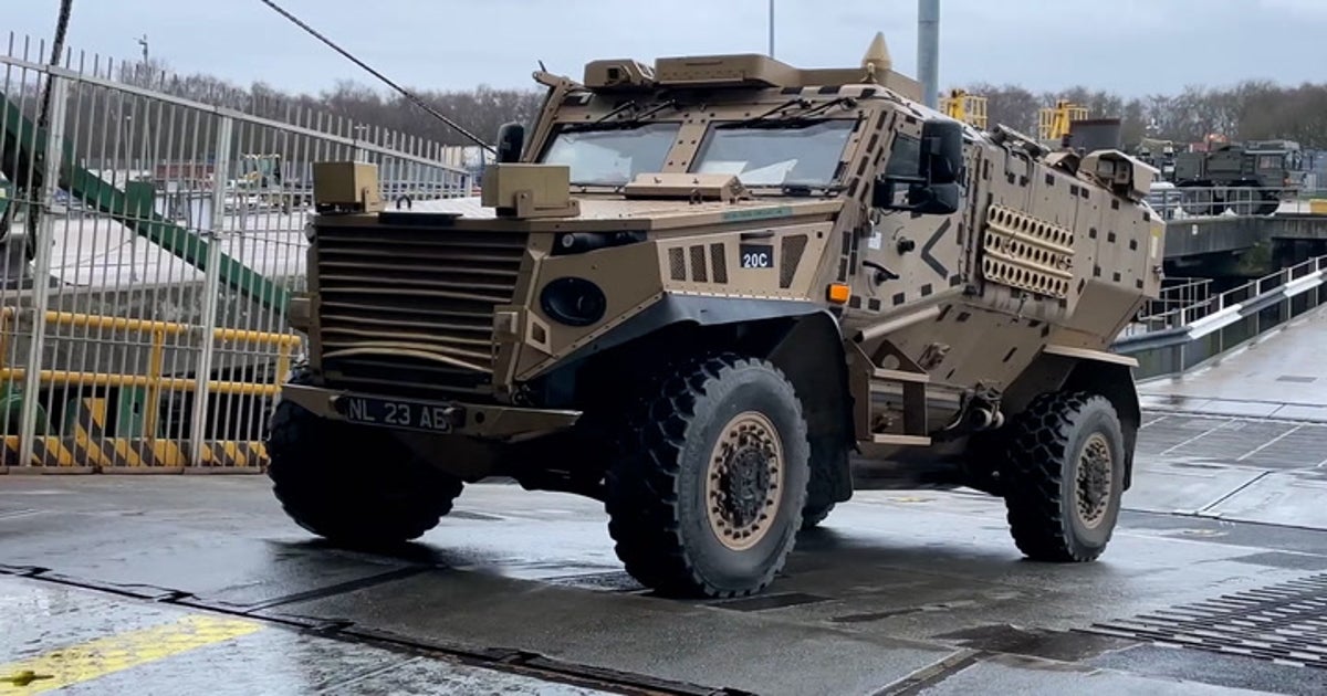 Military vehicles loaded onto ship as 'Desert Rats' deployed to