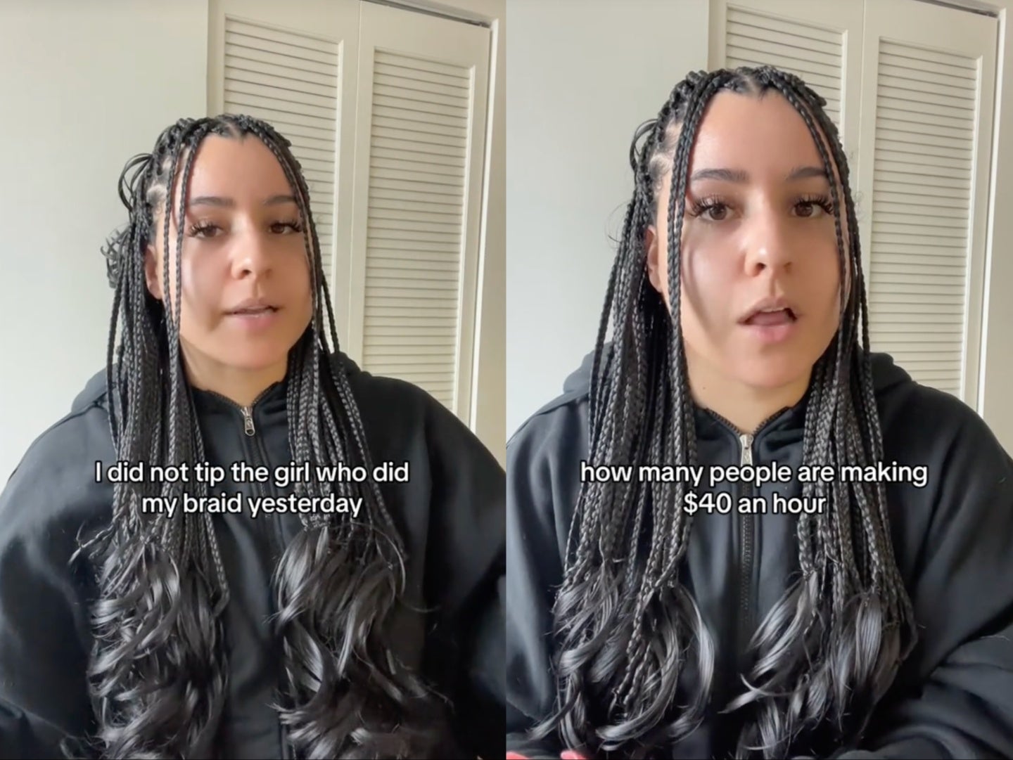 <p>Woman expresses anxiety over not tipping for haircut</p>