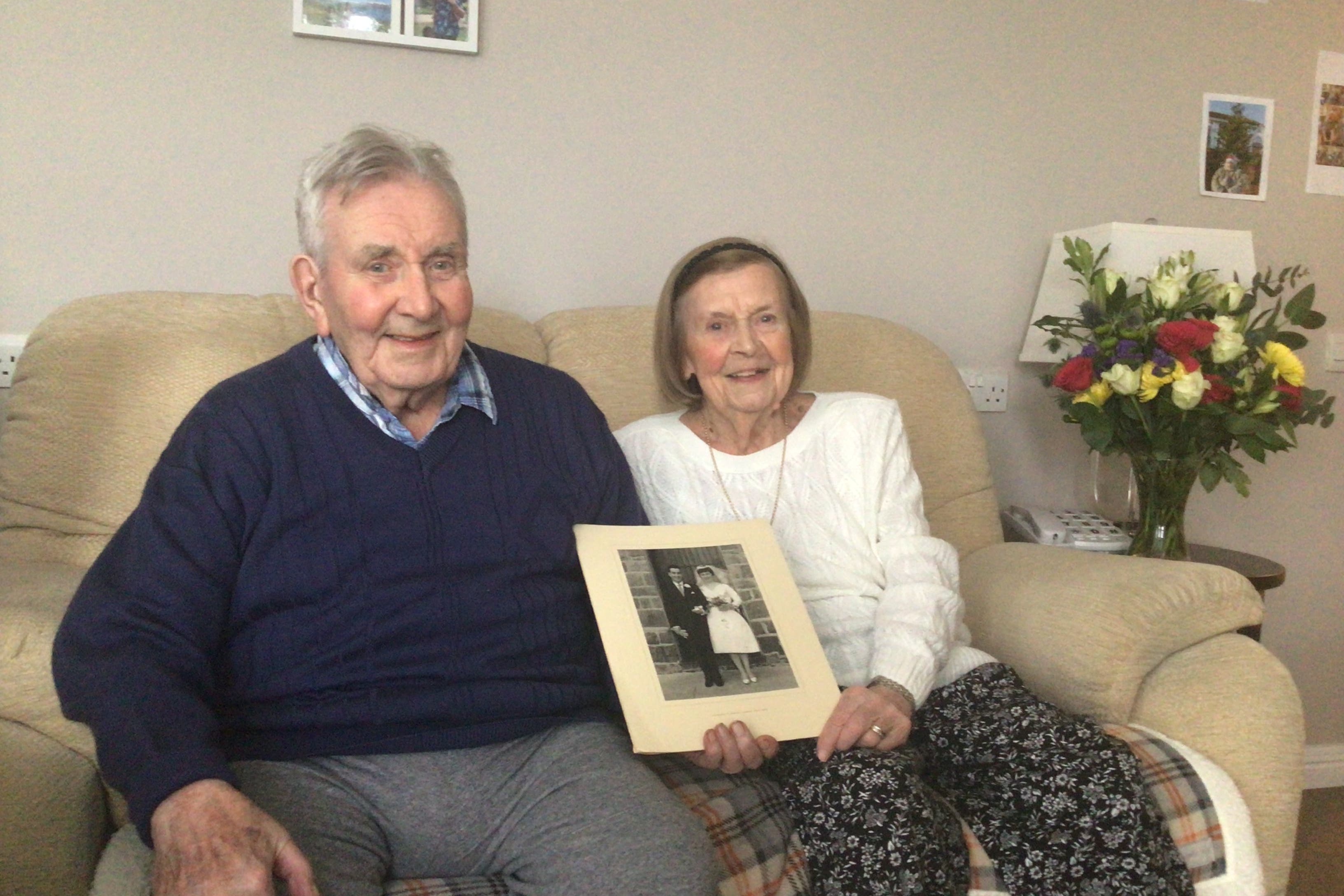 Aubrey (left) and Josephine Hayward, aged 91 and 90, have been married for 63 years (Care UK/PA)