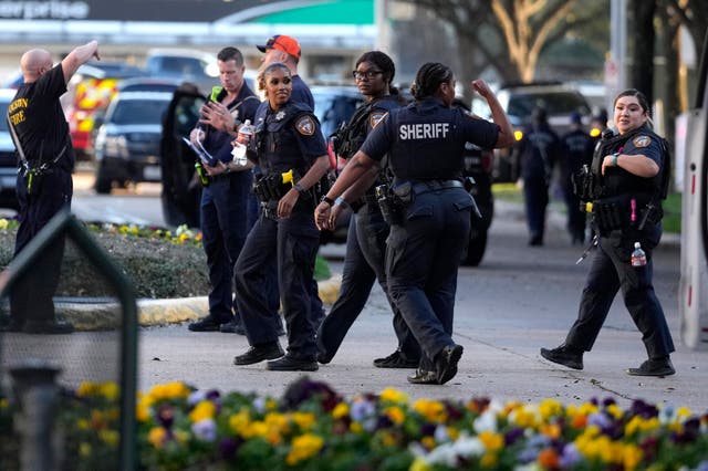 <p>Police on the scene of the Lakewood Church shooting </p>