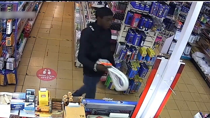 <p>Killer caught on CCTV buying cable ties to strangle woman to death.</p>