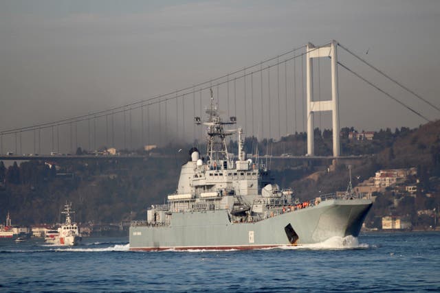 <p>The ‘Caesar Kunikov’ on a previous deployment, in the Bosphorus </p>