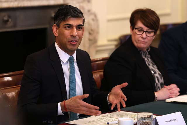Prime Minister Rishi Sunak hosting the first 2024 Business Council meeting (Daniel Leal/PA)