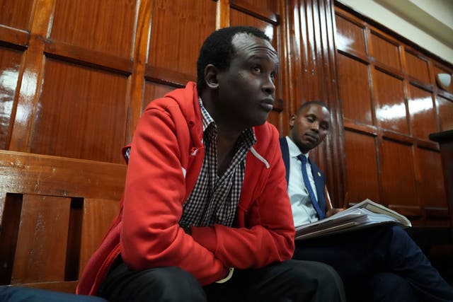 <p>Kevin Adam Kinyanjui Kangethe at the Milimani law court in Nairobi, Kenya, on 14 February 2024  </p>