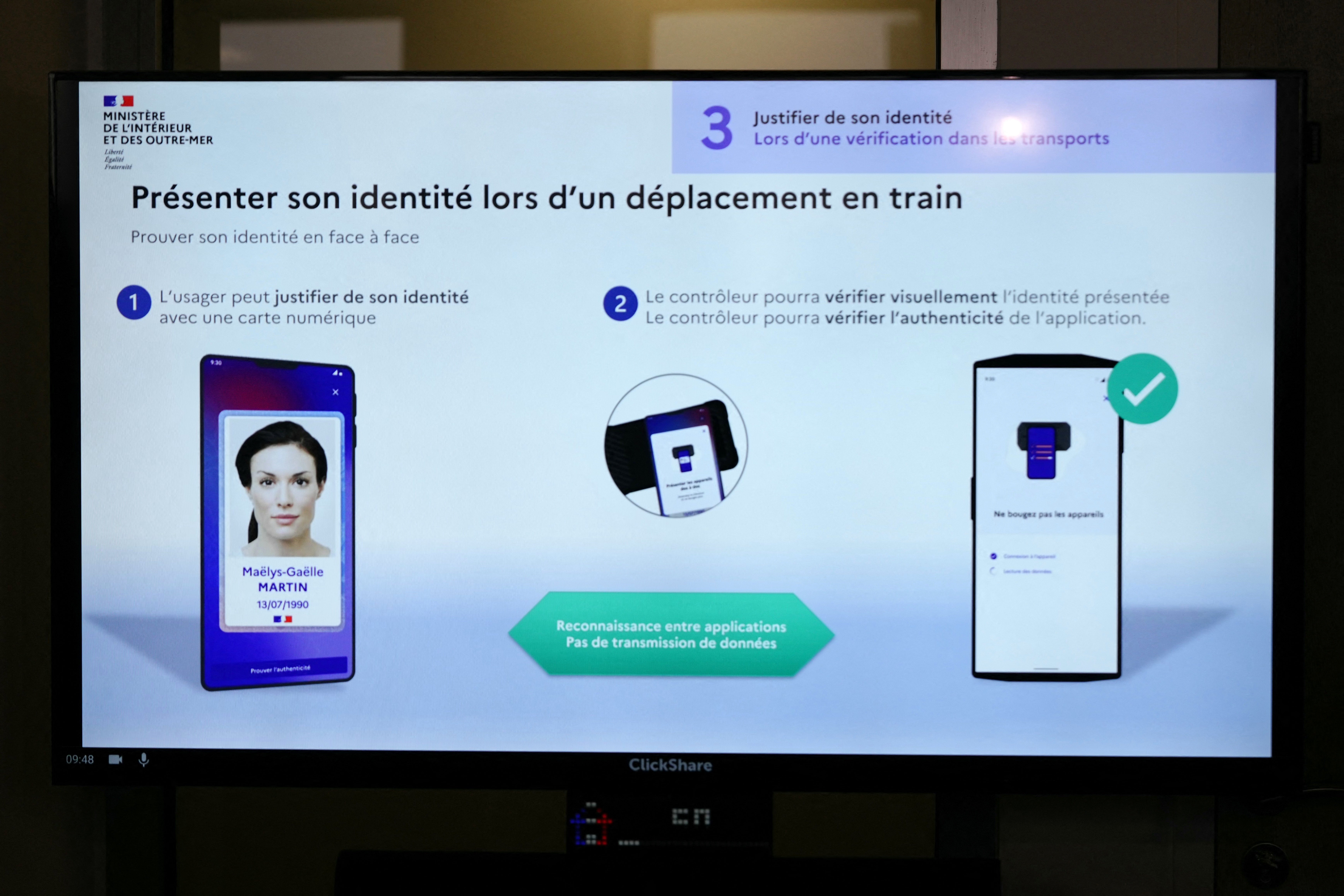 An image of the new digital driving license in France