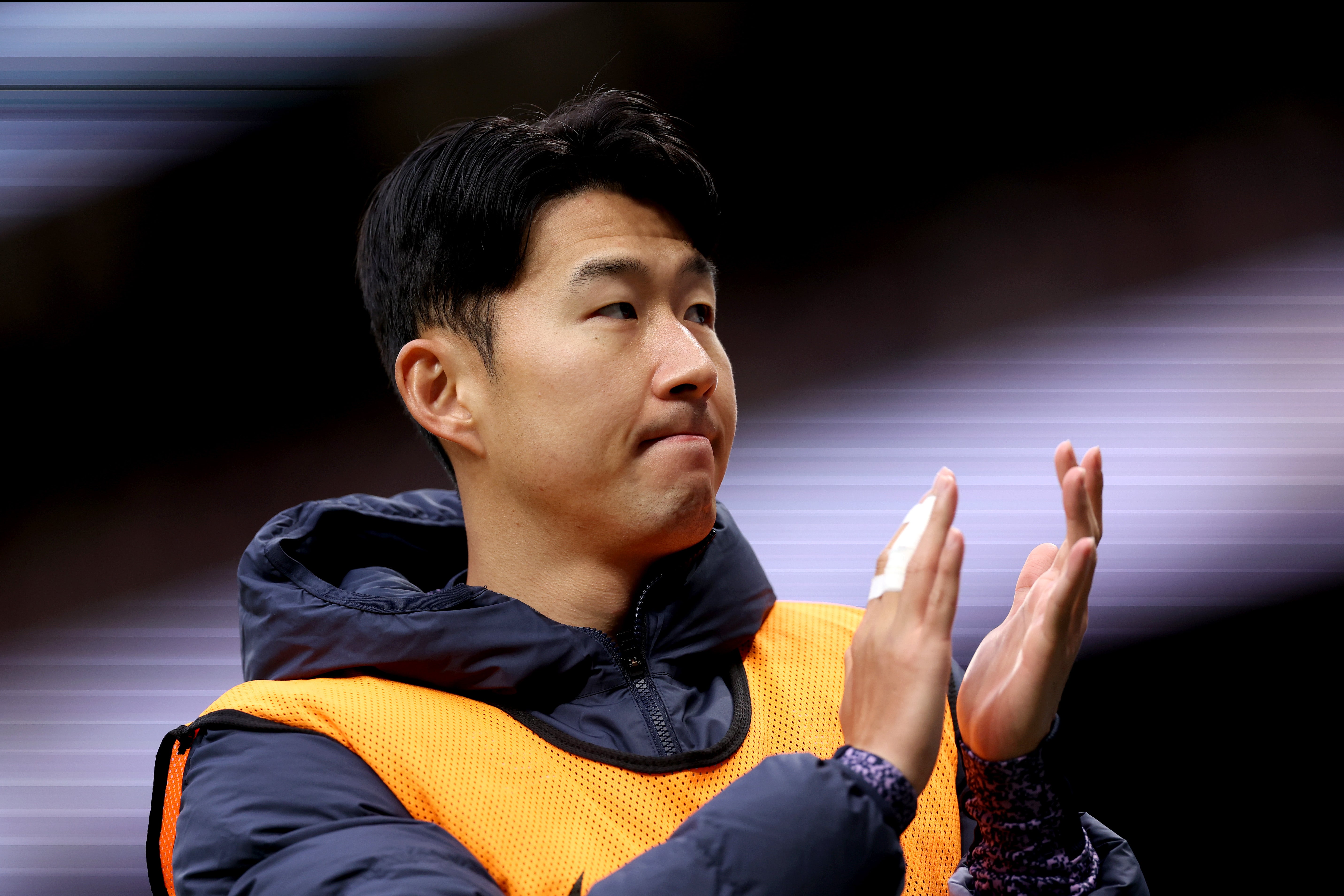 Son Heung-min could be seen sporting finger strapping during Tottenham’s win over Brighton