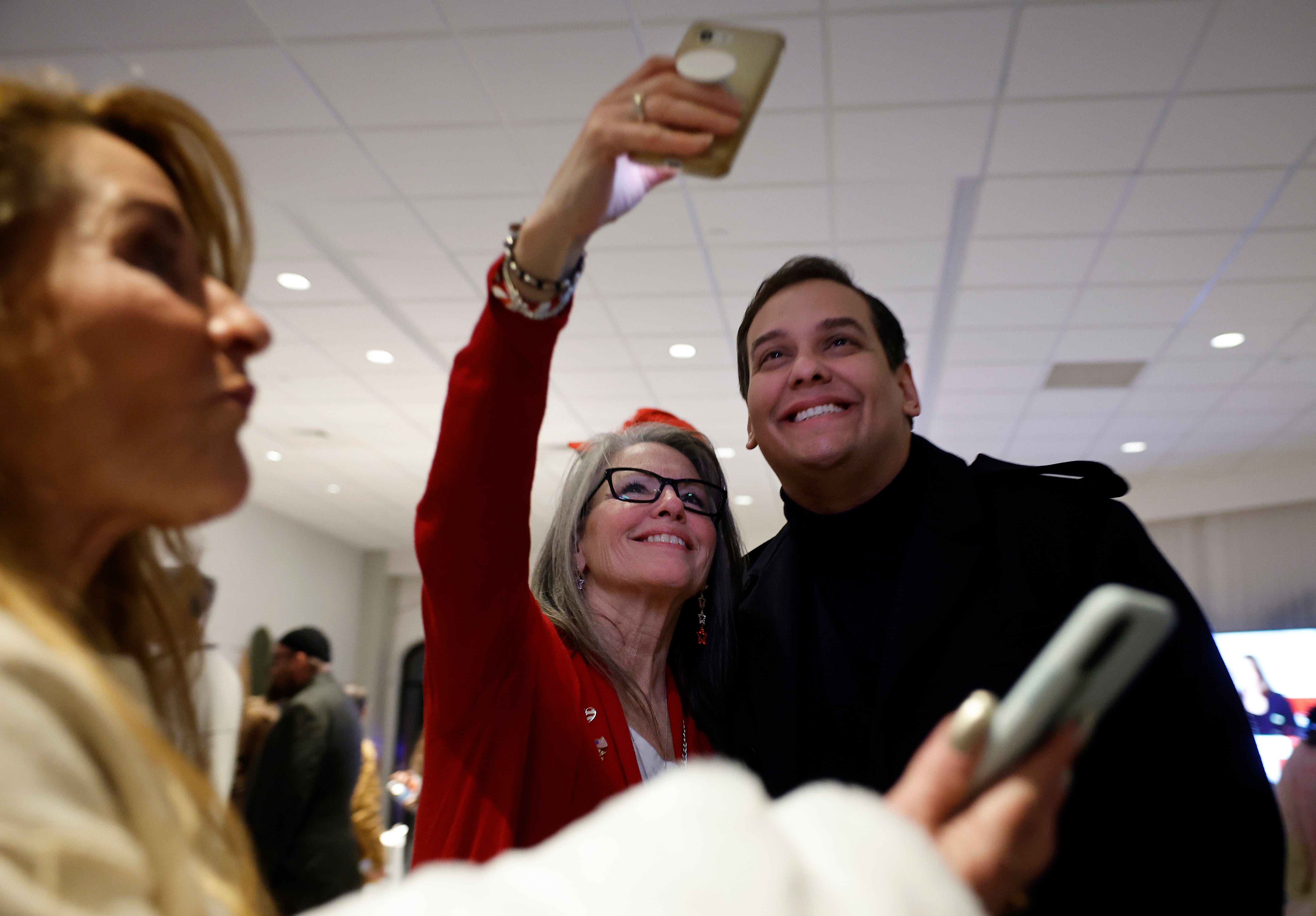 <p>Former US Rep George Santon (R-NY) attends Republican presidential candidate and former U.S. President Donald Trump's primary night party at the Sheraton on January 23, 2024 in Nashua, New Hampshire</p>
