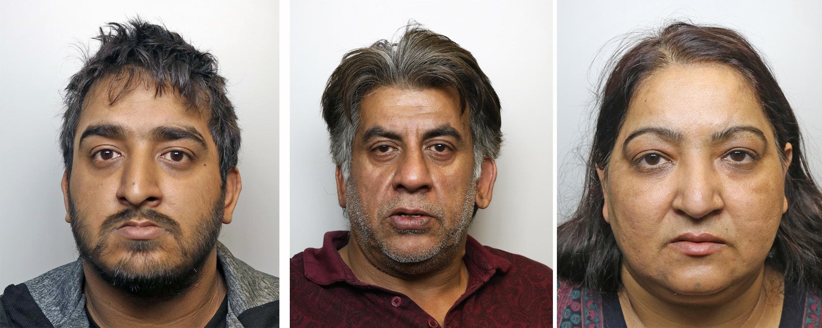 Asgar Sheikh, 31, Khalid Sheikh, 55, and Shabnam Sheikh, 52, were among the family members jailed at Leeds Crown Court