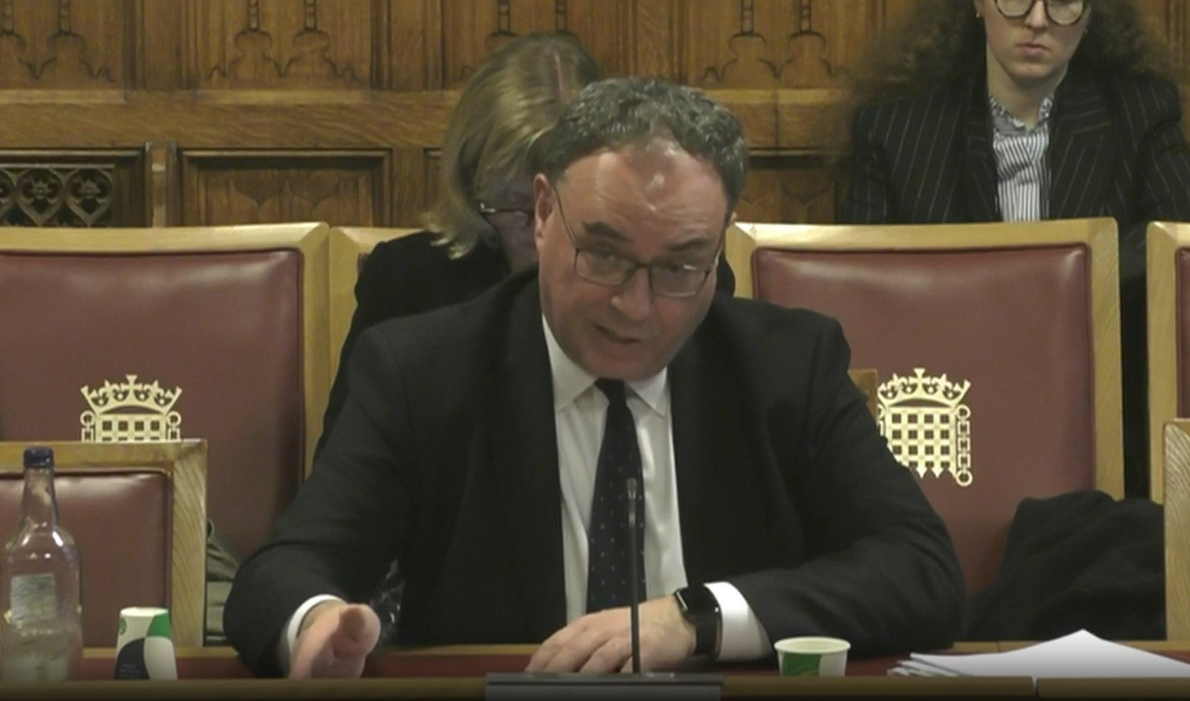 <p>Andrew Bailey at the committee </p>