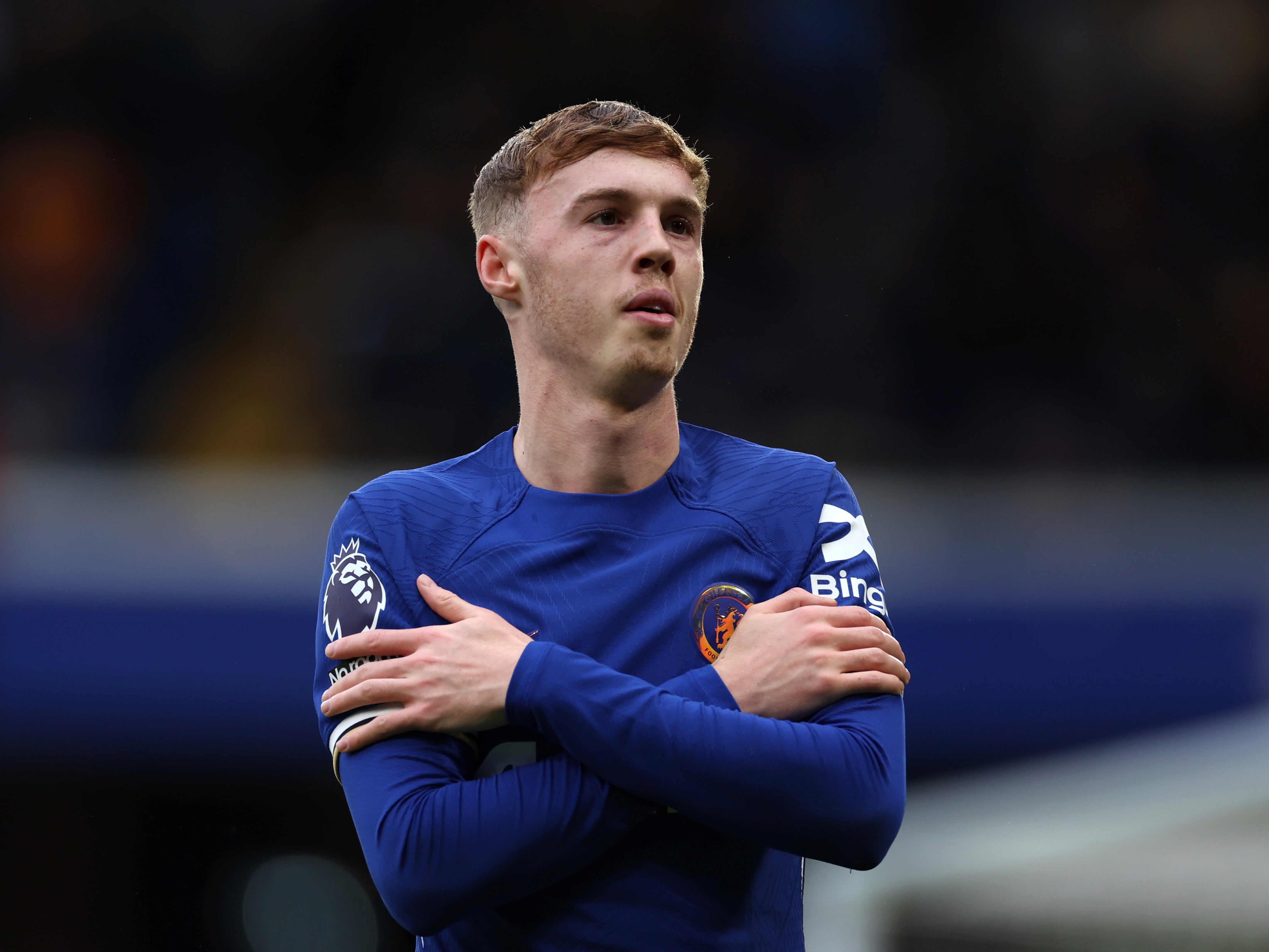 Chelsea’s Cole Palmer celebrates after scoring against Wolves