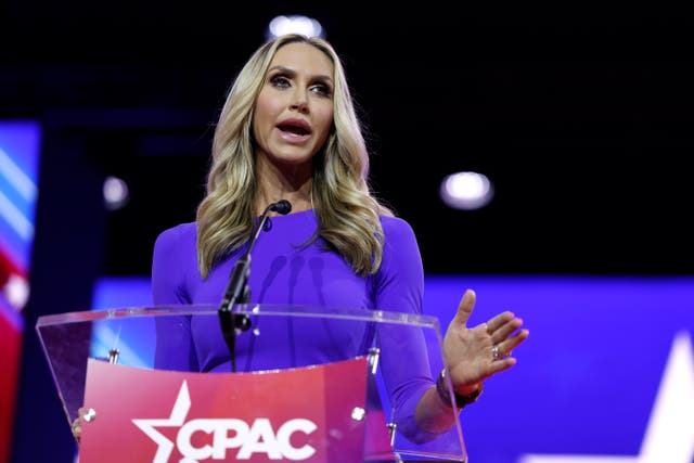 <p>Lara Trump speaks during the annual Conservative Political Action Conference (CPAC) at the Gaylord National Resort Hotel And Convention Center on March 03, 2023 in National Harbor, Maryland</p>