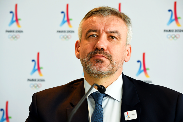 <p>Paris organising committee CEO Etienne Thobois in a press conference</p>