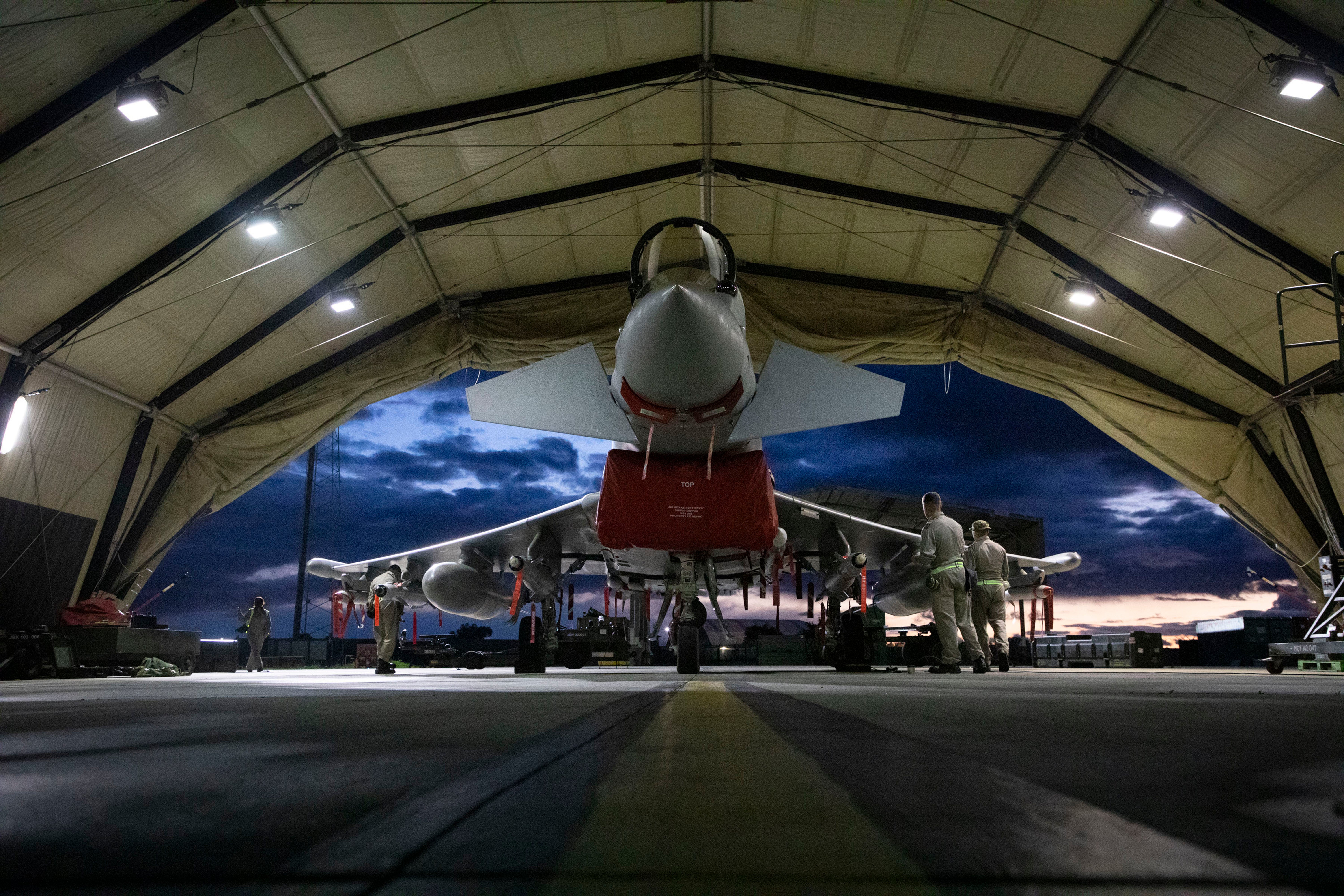 RAF Typhoon FRG4s are prepared to conduct strikes over Yemen