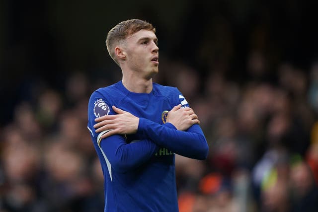 Chelsea forward Cole Palmer returns to Manchester City for the first time on Saturday since leaving the club last September (Bradley Collyer/PA)